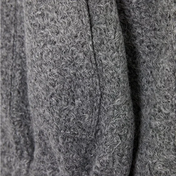 #103 LAST 1! Grey Bomber Jacket Cropped Fitted Coat button down with pockets - Picture 4 of 13